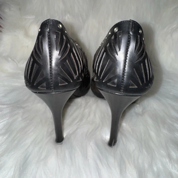 BCBGeneration Black Heels with Geometric Cutouts - Picture 3 of 6